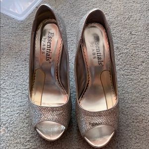 Silver sparkle heels